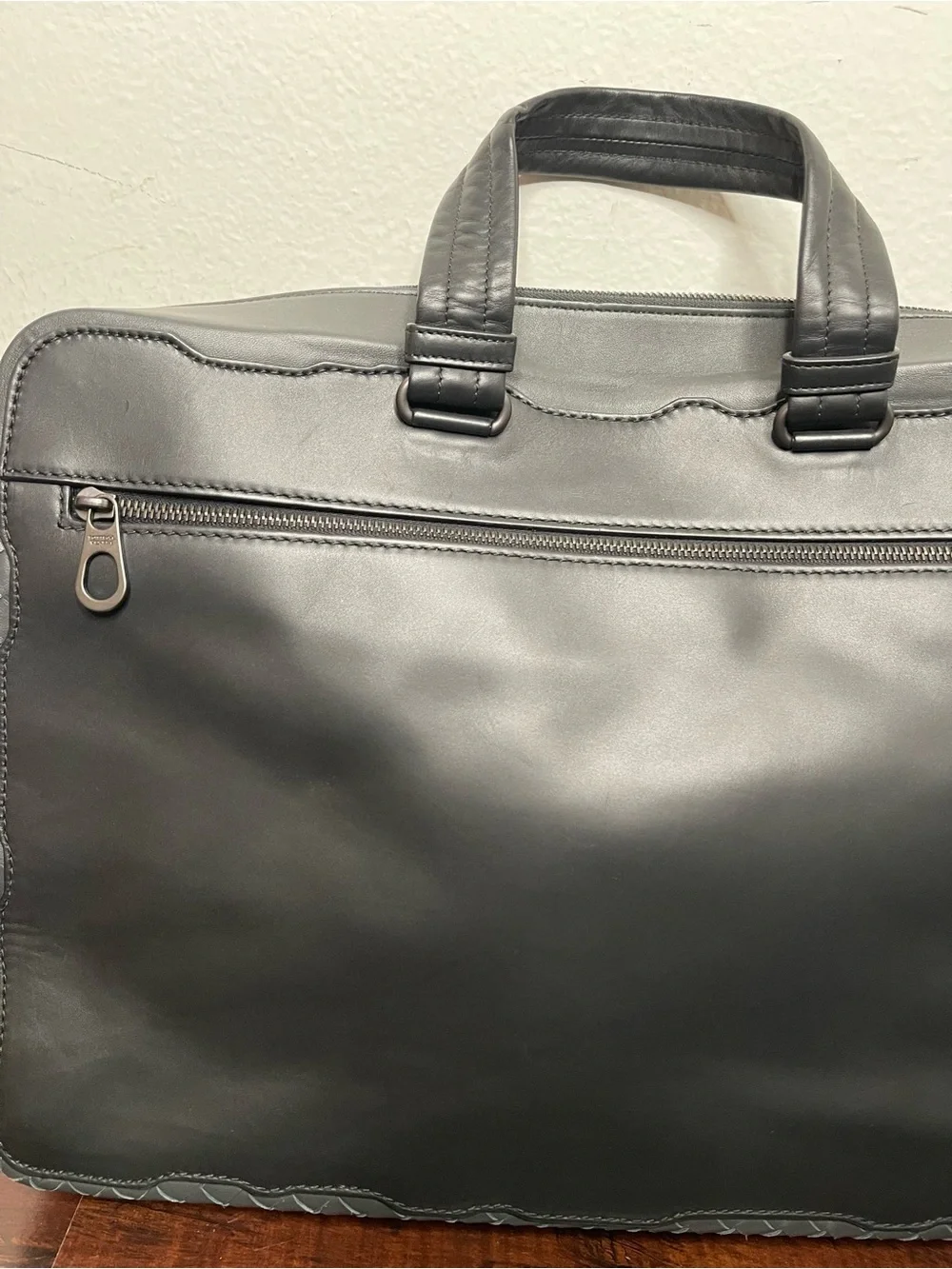 BOTTEGA VENETA BLACK LEATHER INTRECCIATO BRIEFCASE LAPTOP BAG $4200 RETAIL